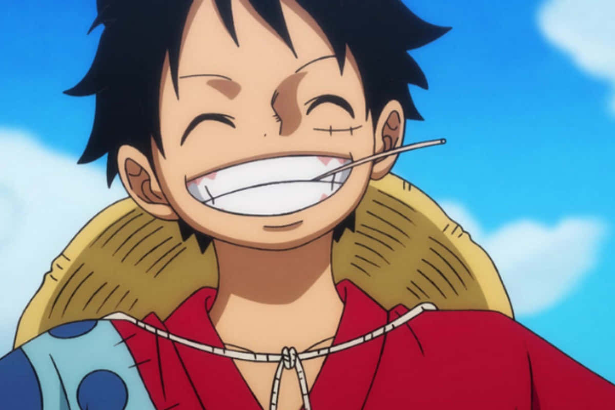 Picha ya Luffy Akitabasamu kutoka Anime One Piece Picha ya Ukuta