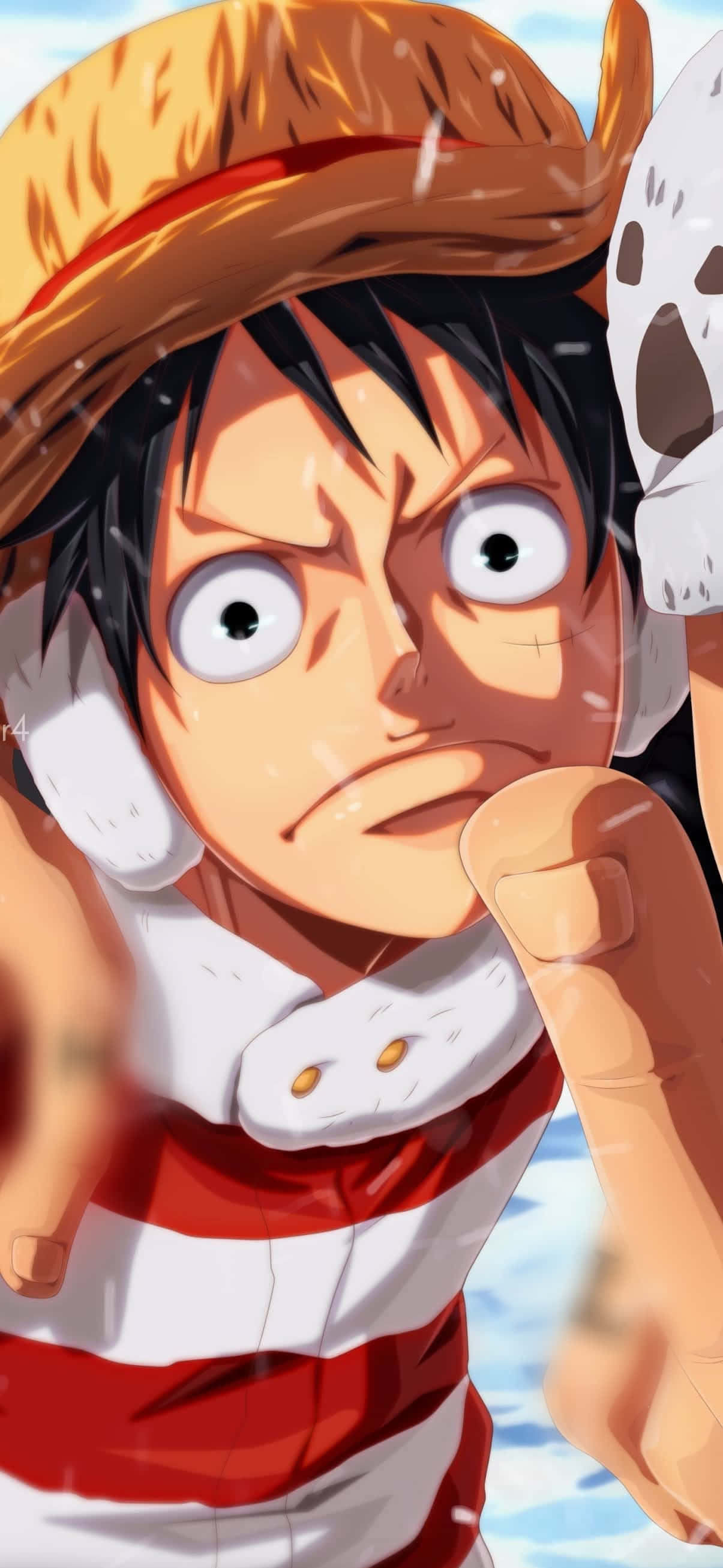 Sura ya Funny Face Luffy Phone Picha ya Ukuta