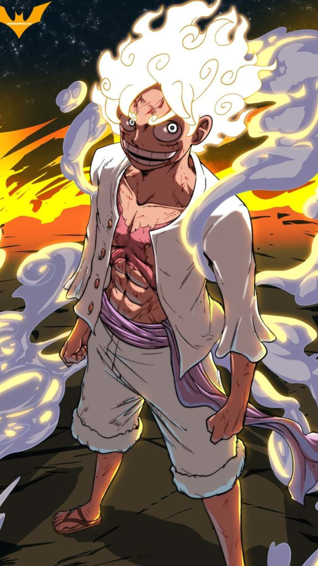 Picha ya Luffy Gear 5 ya One Piece Picha ya Ukuta