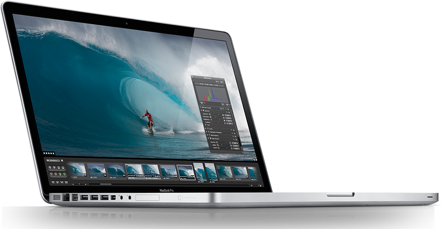 Picha ya MacBook Pro Inayoonyesha Wimbi la Maji Picha ya Ukuta