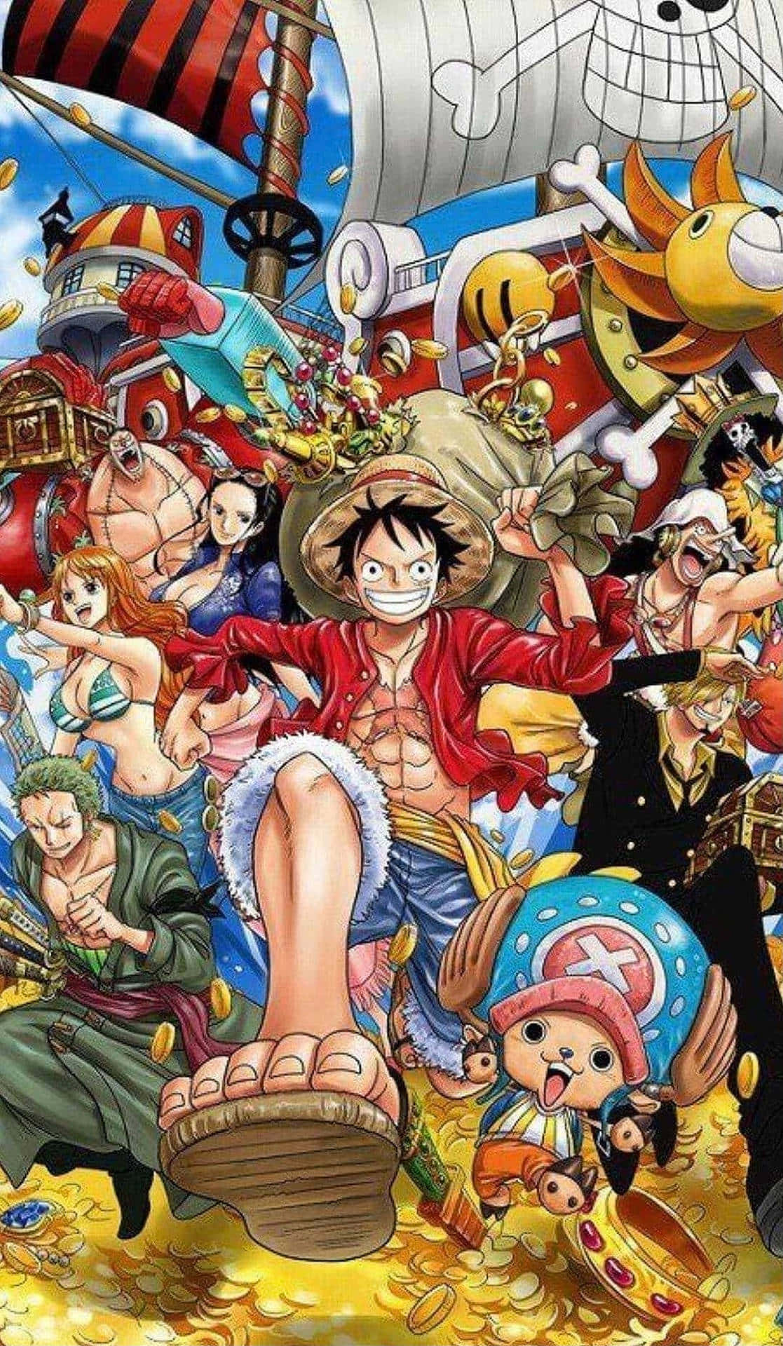Picha ya Maharamia wa Kofia ya Majani ya One Piece Picha ya Ukuta