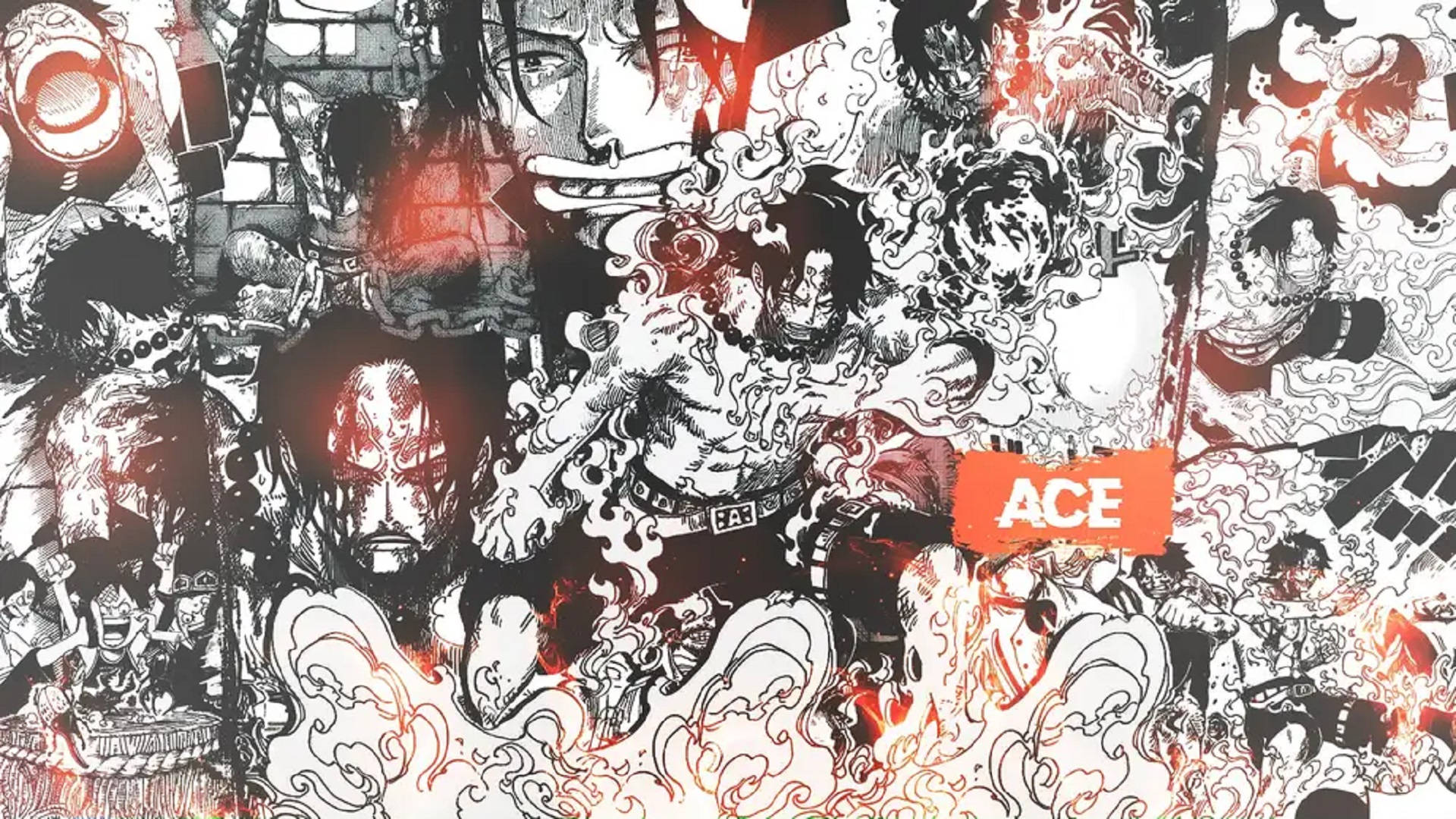 Picha ya Manga ya Ace na Luffy Picha ya Ukuta