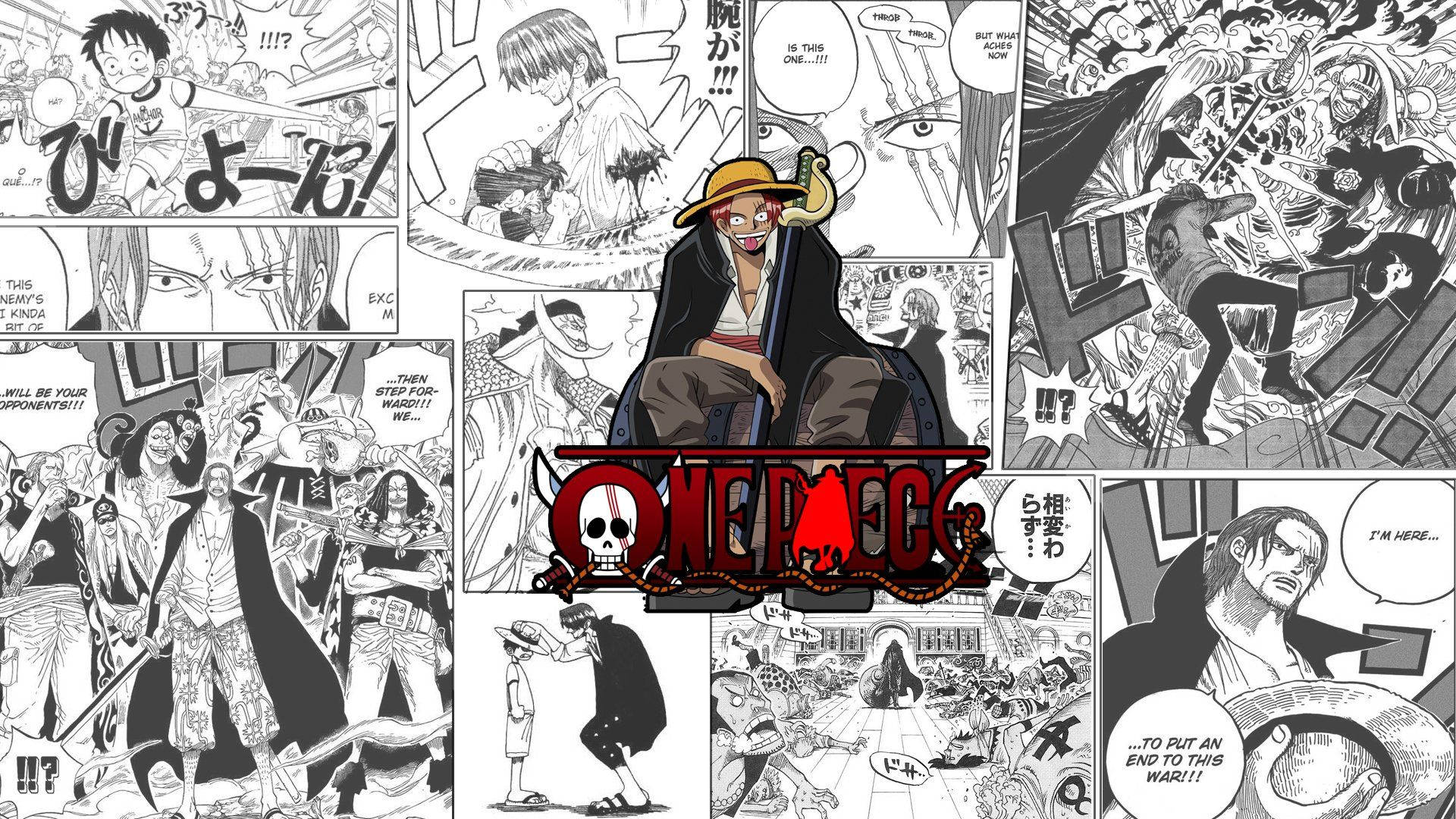 Picha ya Manga ya Shanks Mwenye Nywele Nyekundu Picha ya Ukuta