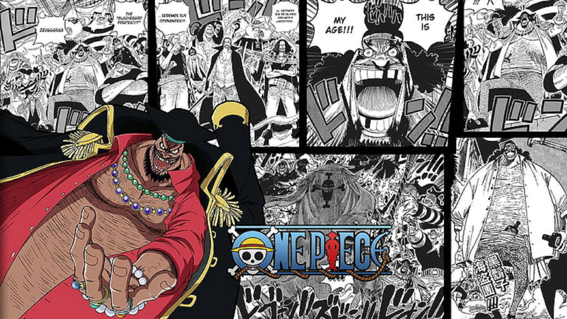Picha ya Manga ya Black Beard Picha ya Ukuta