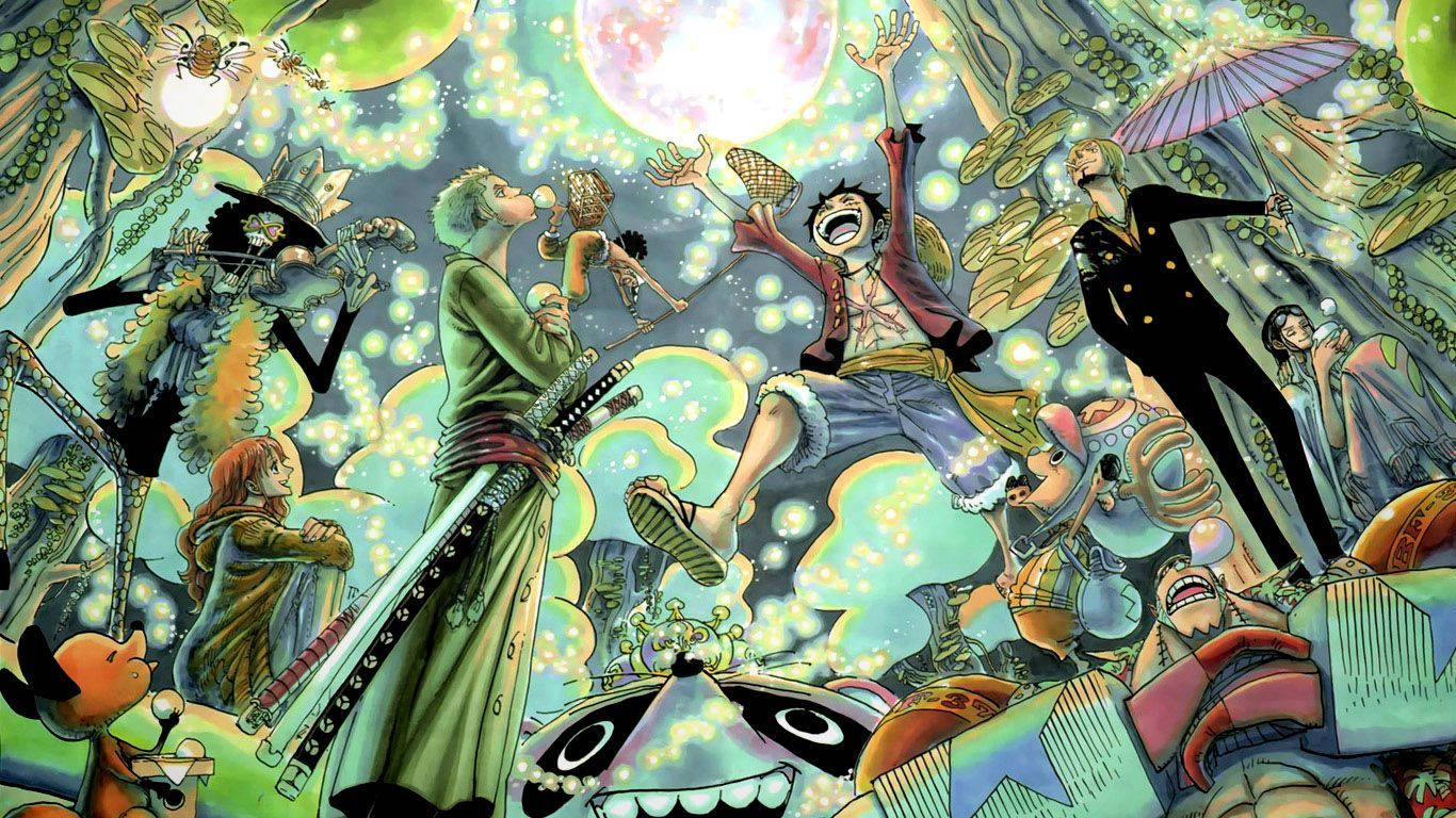 Picha ya Mashabiki ya One Piece yenye Urembo Picha ya Ukuta