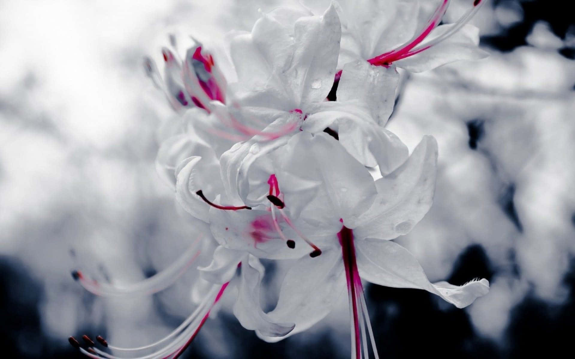 Picha ya Maua meupe yenye Bokeh Picha ya Ukuta