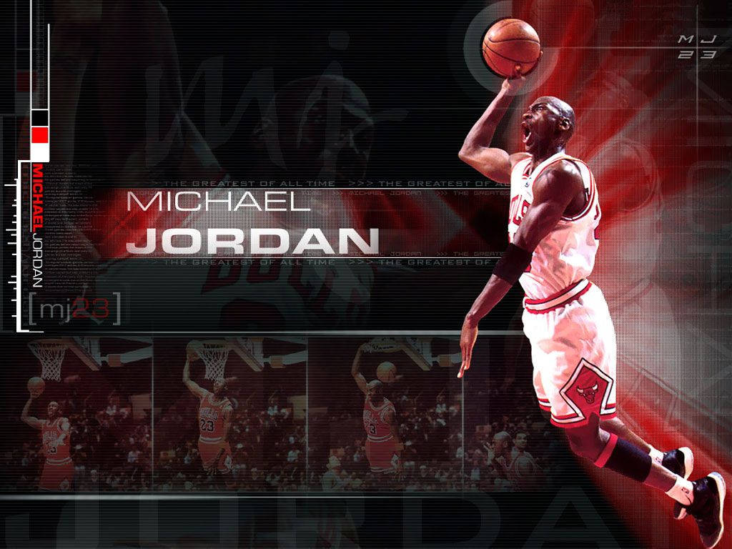 Picha ya Michael Jordan HD yenye Jina na Cheo Picha ya Ukuta