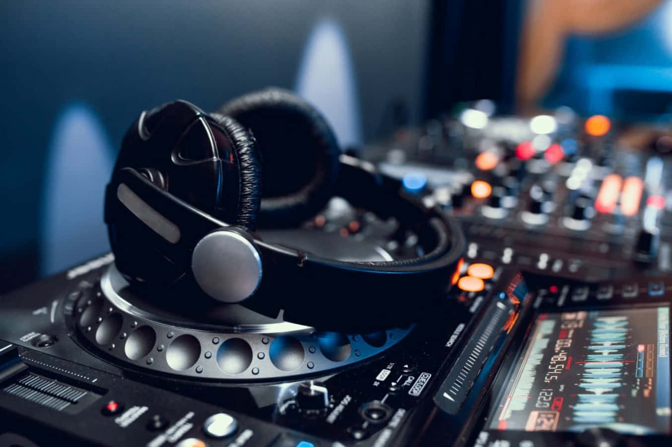 Picha ya Mpangilio wa Muziki wa DJ na Sauti Picha ya Ukuta