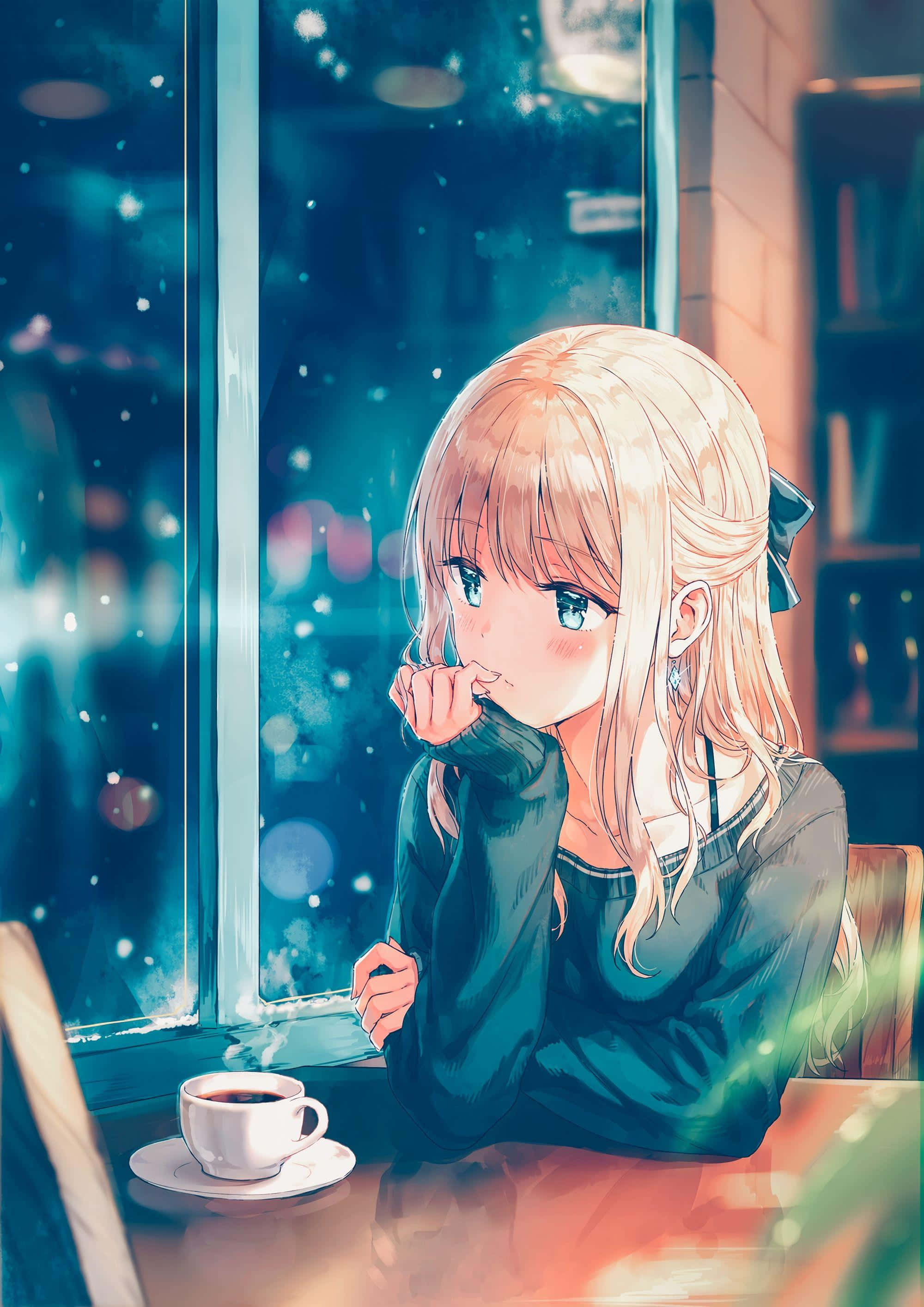 Picha ya Msichana Mrembo wa Anime Picha ya Ukuta