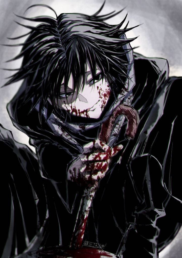 Picha ya Mvulana Mwenye Damu Anime ya Edgy Picha ya Ukuta