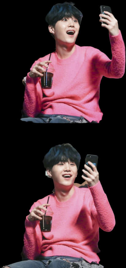 Picha ya Mwanachama wa BTS Akijipiga Selfie Picha ya Ukuta