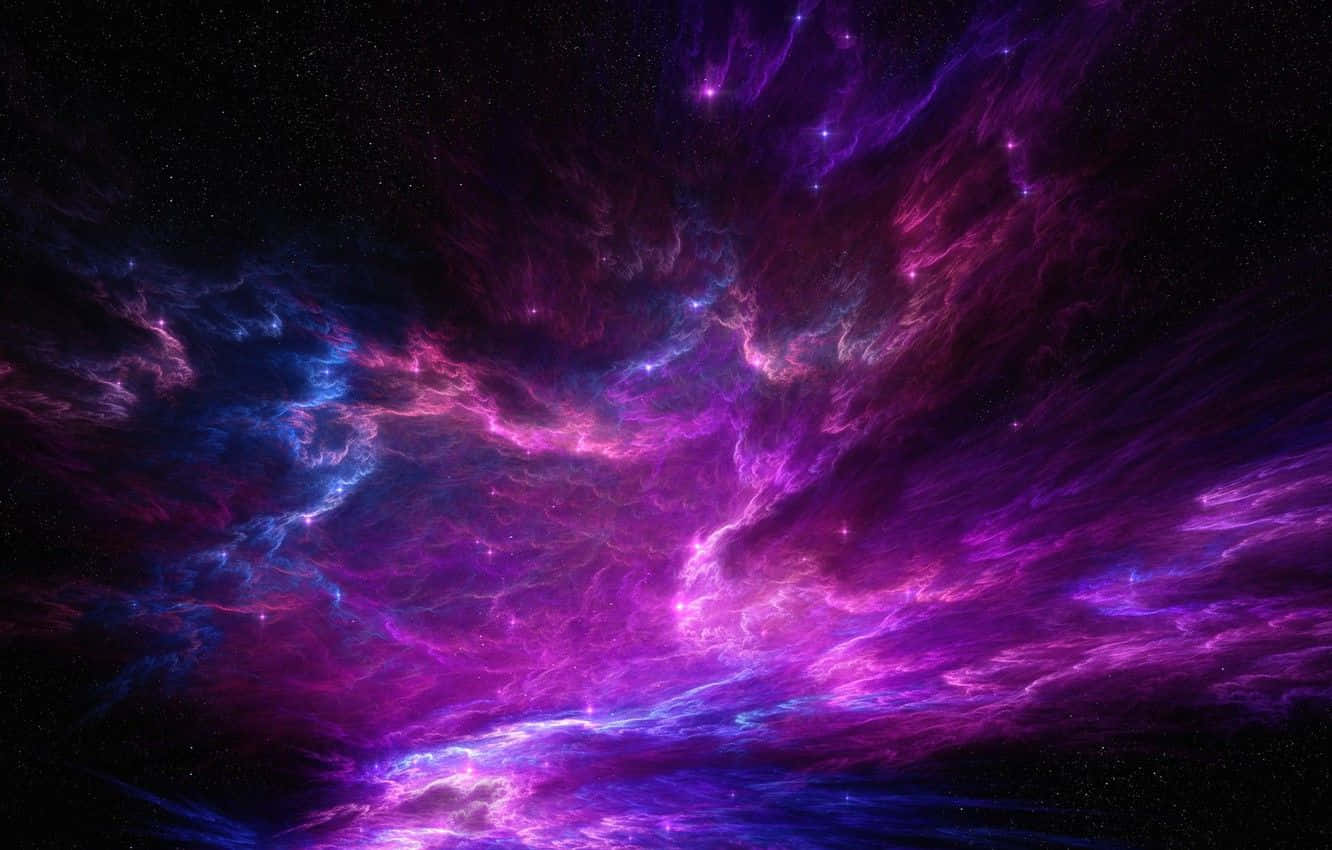 Picha ya Mwavuli wa Nebula ya Zambarau Juu ya Galaxy Picha ya Ukuta