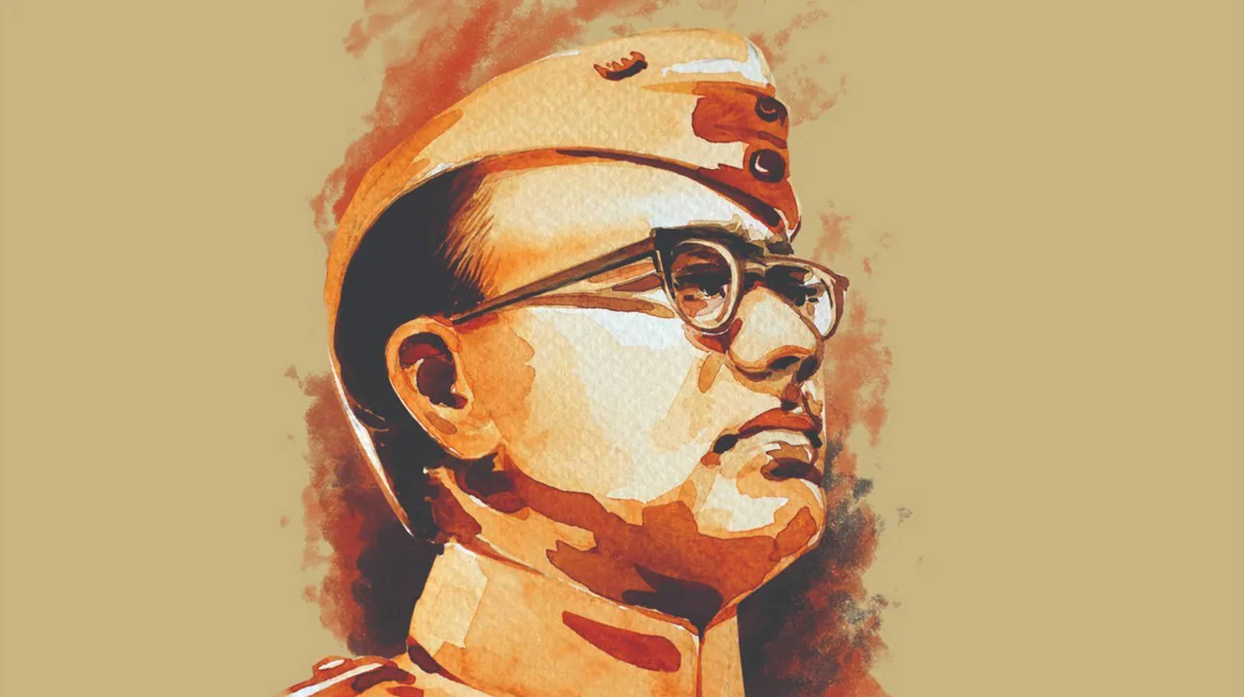 Picha ya Netaji Bose ya Hudhurungi na Shaba Picha ya Ukuta