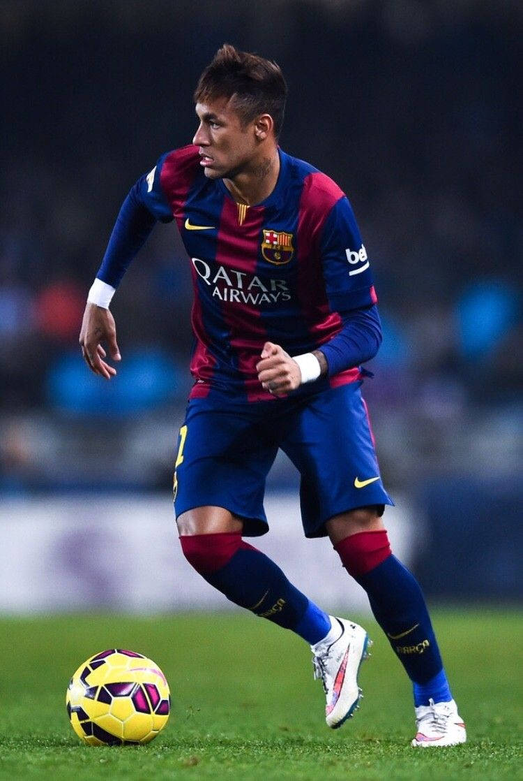 Picha ya Neymar akicheza mechi kwa FC Barcelona Picha ya Ukuta