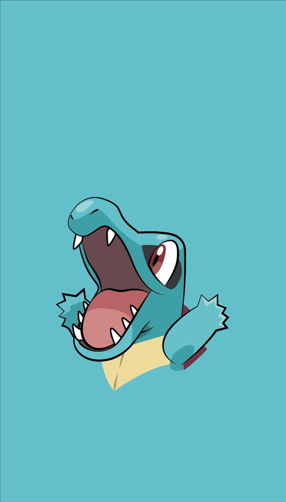 Picha ya Nusu Mwili ya Totodile Mwenye Rangi Nyangavu Picha ya Ukuta