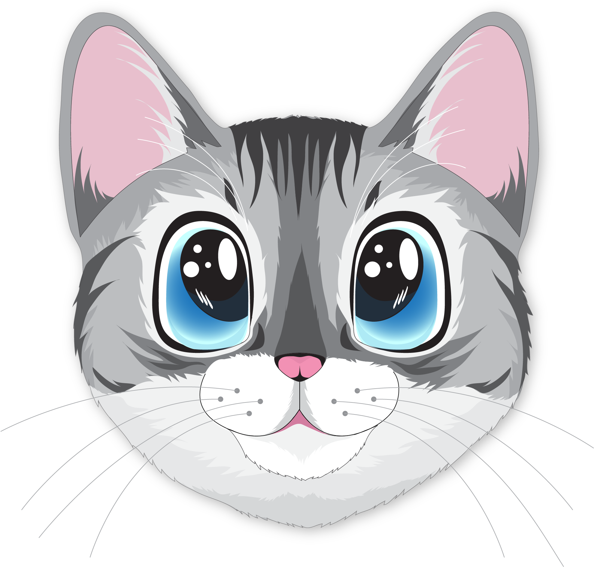 Picha ya Paka Mrembo wa Kawaii.PNG Picha ya Ukuta