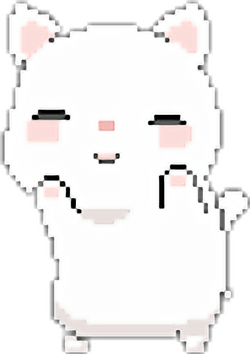 Picha ya Paka Mrembo wa Sanaa ya Pixel Picha ya Ukuta
