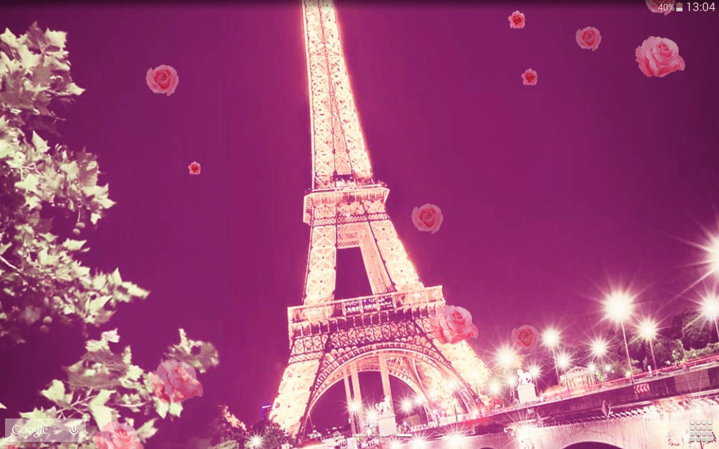 Picha ya Paris ya Pink yenye Pembe Picha ya Ukuta