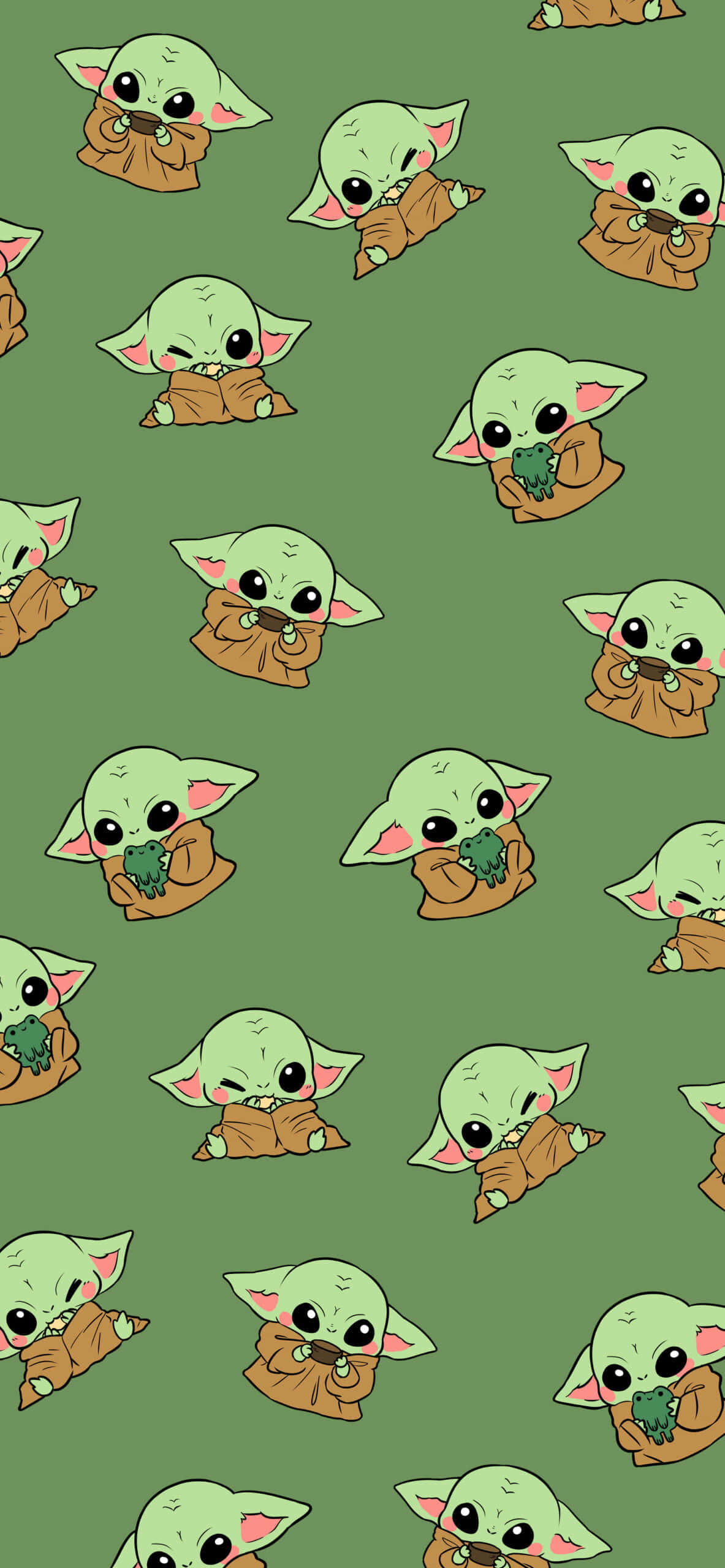 Picha ya Pattern ya Baby Yoda ya Cute Picha ya Ukuta