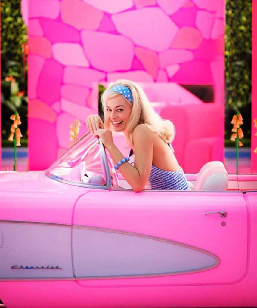 Picha ya Pink Aesthetic Margot Robbie Picha ya Ukuta