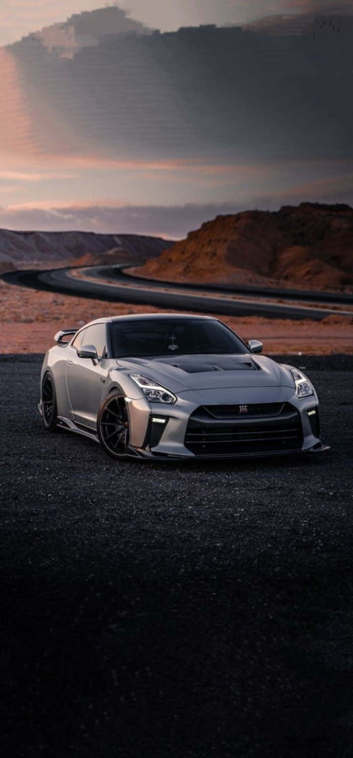 Picha ya Portrait ya Nissan R35 Gtr ya Rangi ya Kijivu Picha ya Ukuta