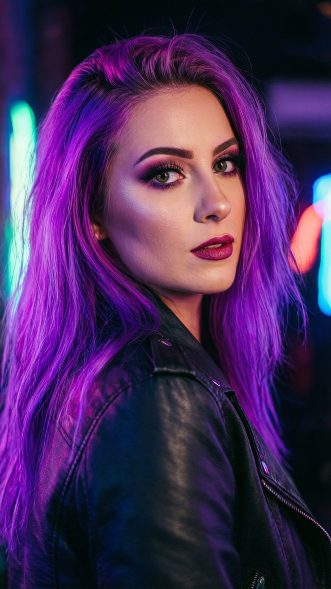 Picha ya Rangi ya Zambarau ya Neon Picha ya Ukuta