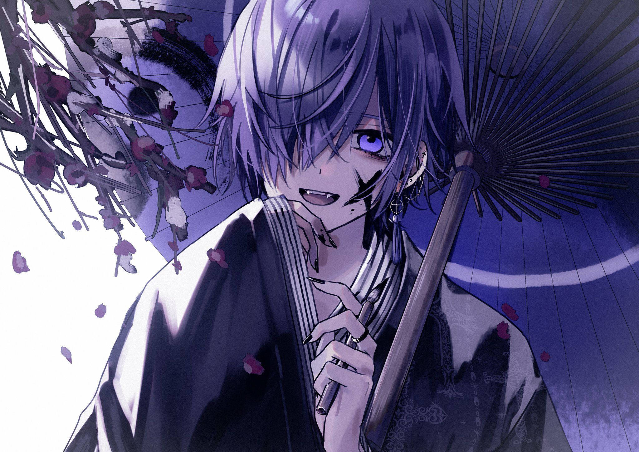Picha ya Samurai Kijana wa Anime Mkali Picha ya Ukuta