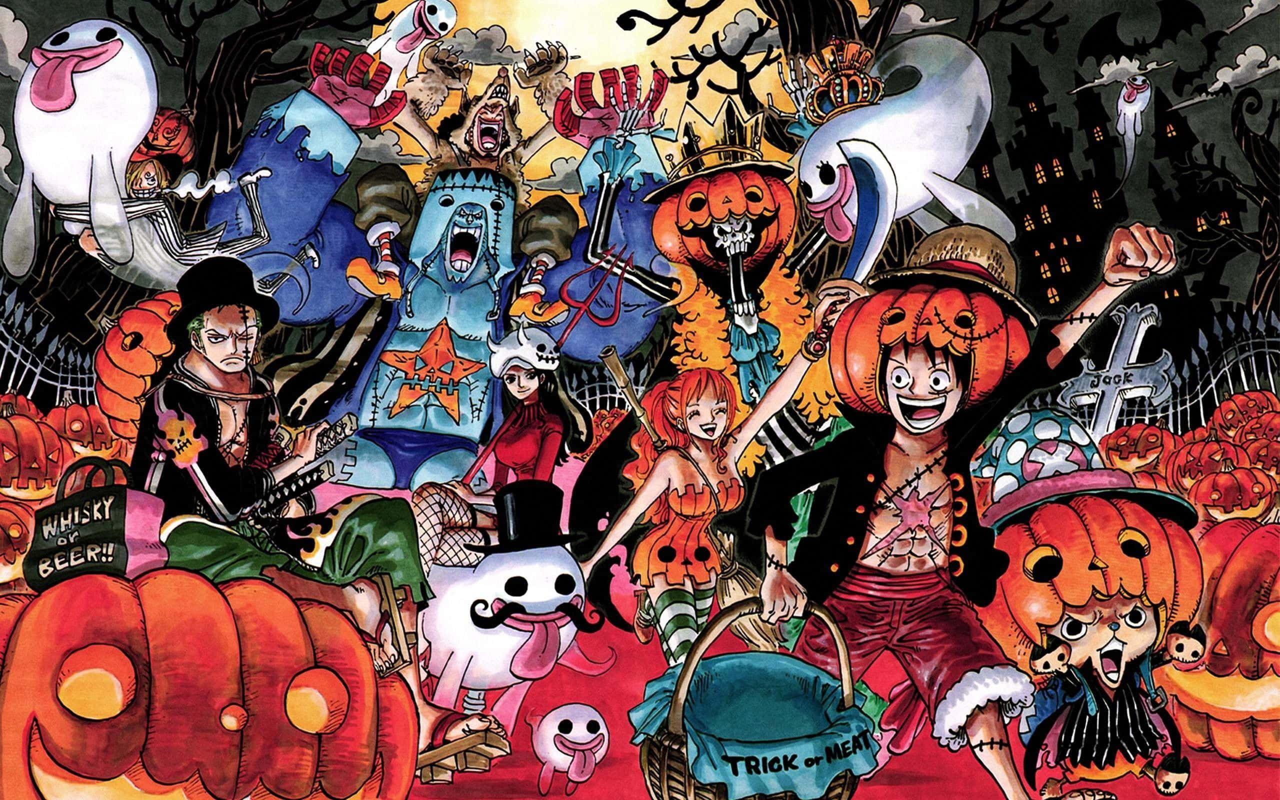 Picha ya Sherehe ya Halloween ya One Piece Picha ya Ukuta