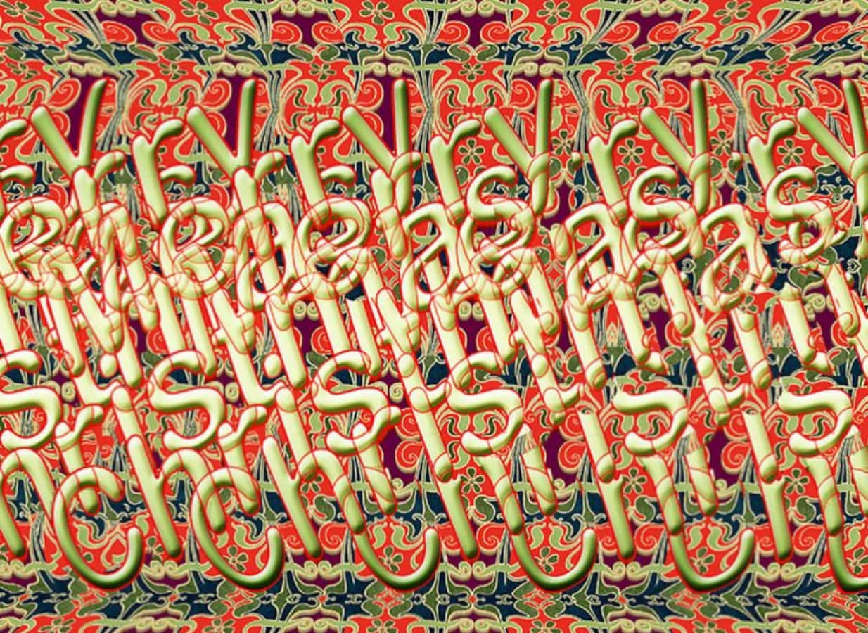 Picha ya Sherehe ya Krismasi ya Magic Eye 3D Stereogram Picha ya Ukuta