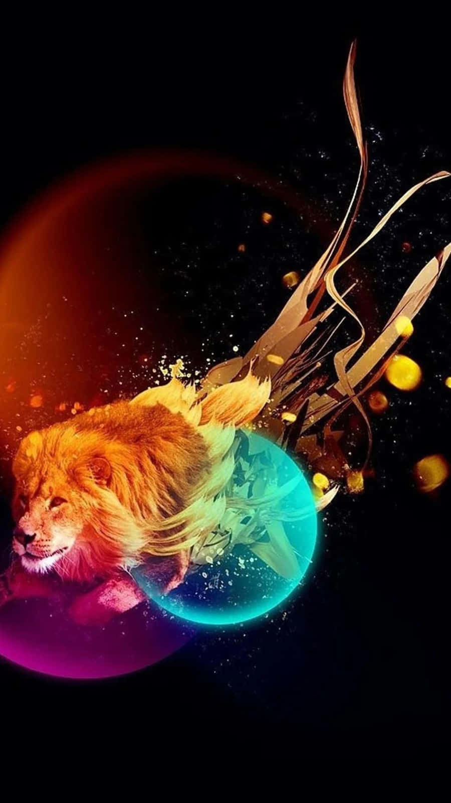 Picha ya Simba Galaxy Picha ya Ukuta