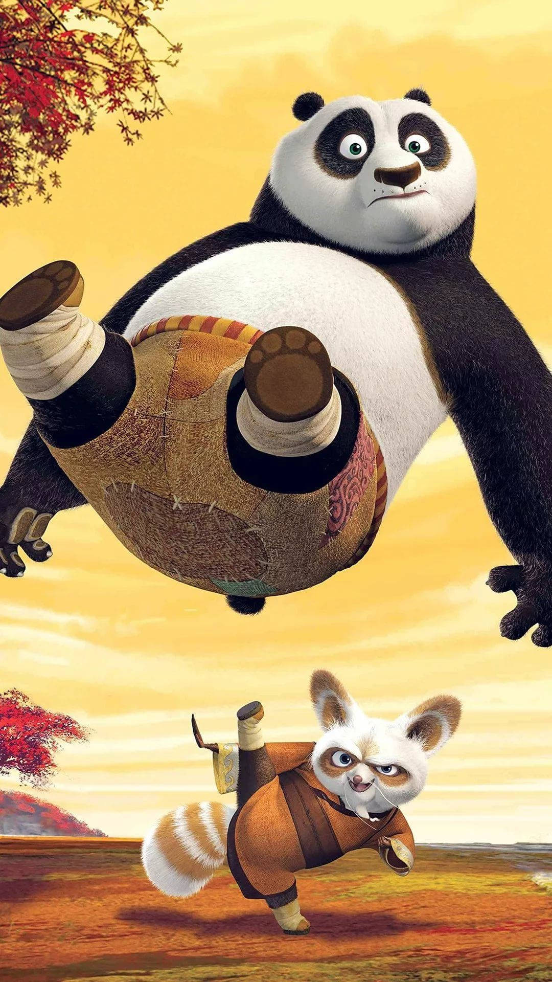 Picha ya Simu ya Katuni ya Master Shifu na Po Picha ya Ukuta