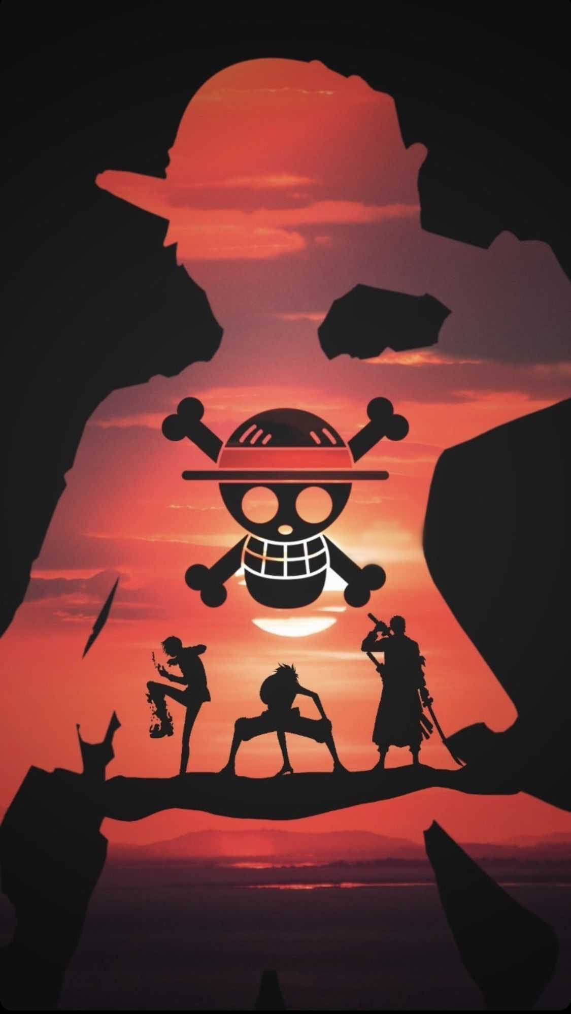Picha ya Simu ya Silhouette ya One Piece Picha ya Ukuta