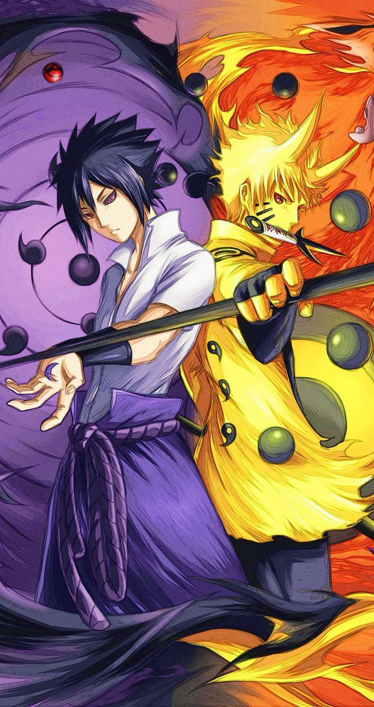 Picha ya Simu ya Naruto na Sasuke Picha ya Ukuta