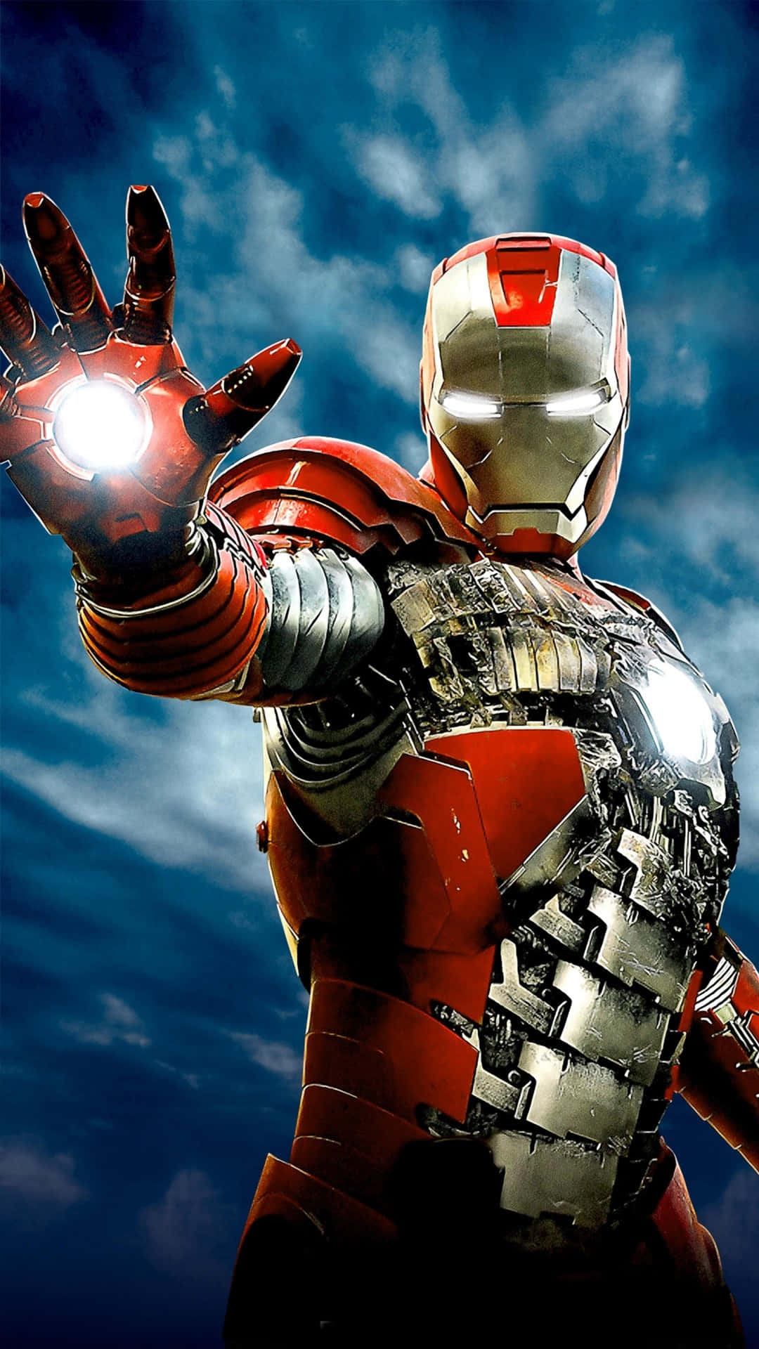 Picha ya Simu ya Iron Man ya 3D Juu ya Anga Picha ya Ukuta
