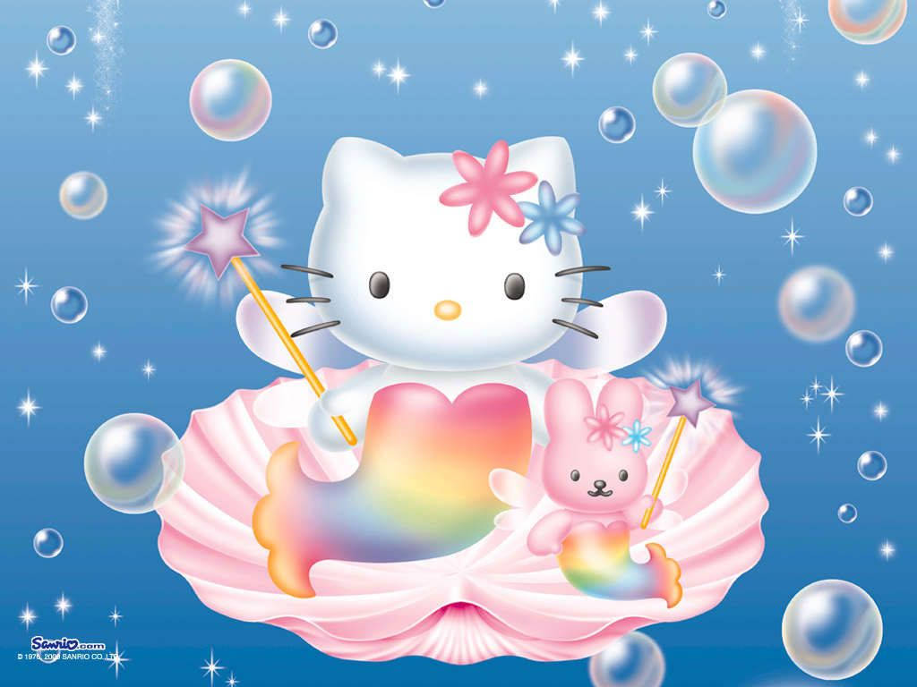 Picha ya Siren ya Sungura na Hello Kitty Picha ya Ukuta