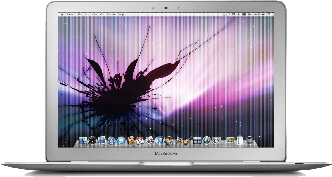 Picha ya Skrini Iliyopasuka ya Mac Book Air Picha ya Ukuta