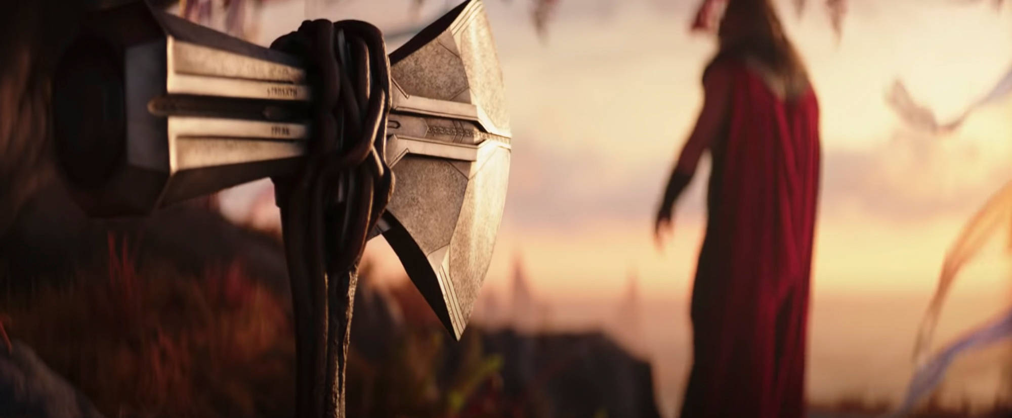 Picha ya Thor Love And Thunder na Stormbreaker Picha ya Ukuta