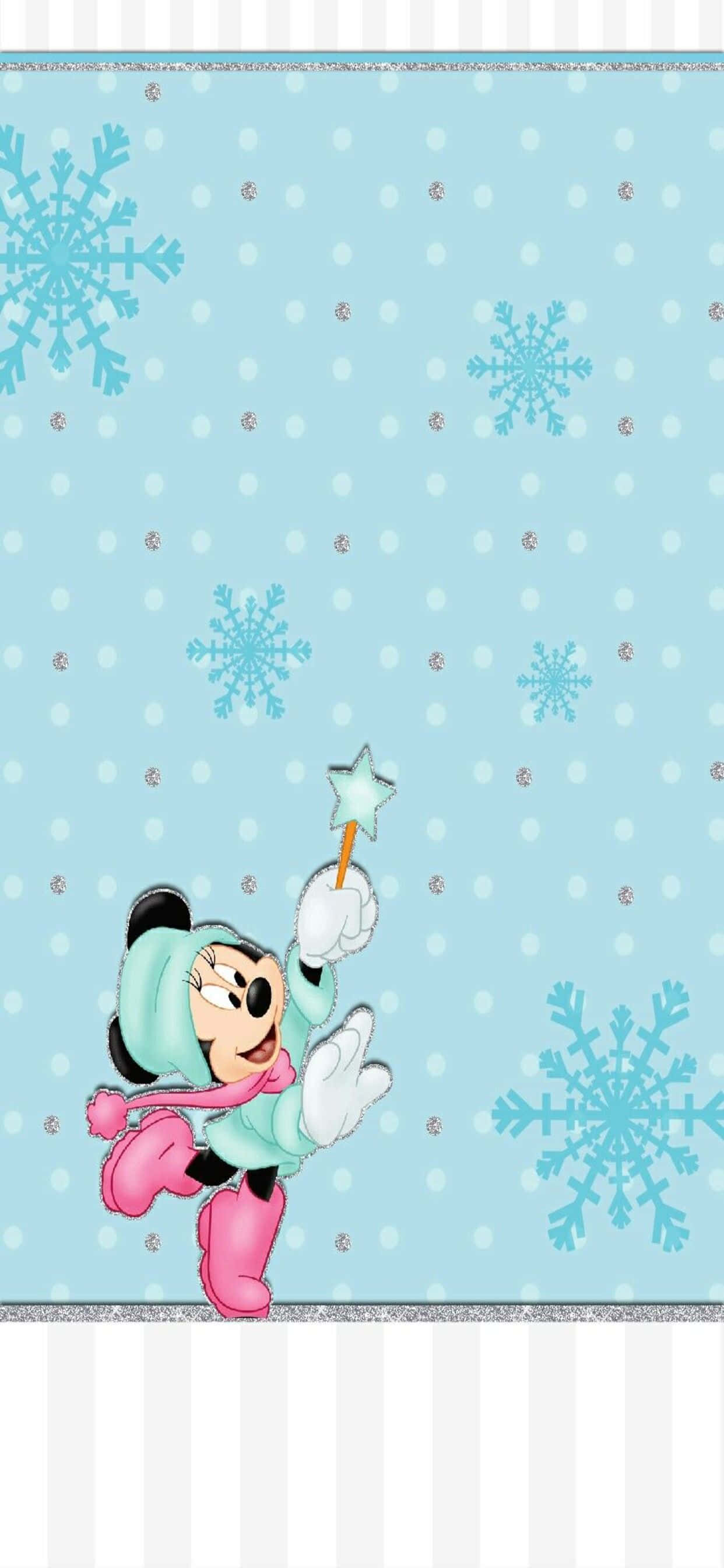 picha ya ukuta ya mickey mouse snowflakes Picha ya Ukuta