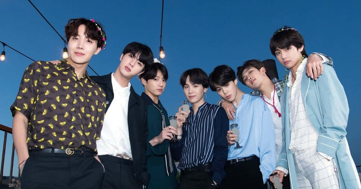 Picha ya Usiku wa Bluu ya BTS Picha ya Ukuta