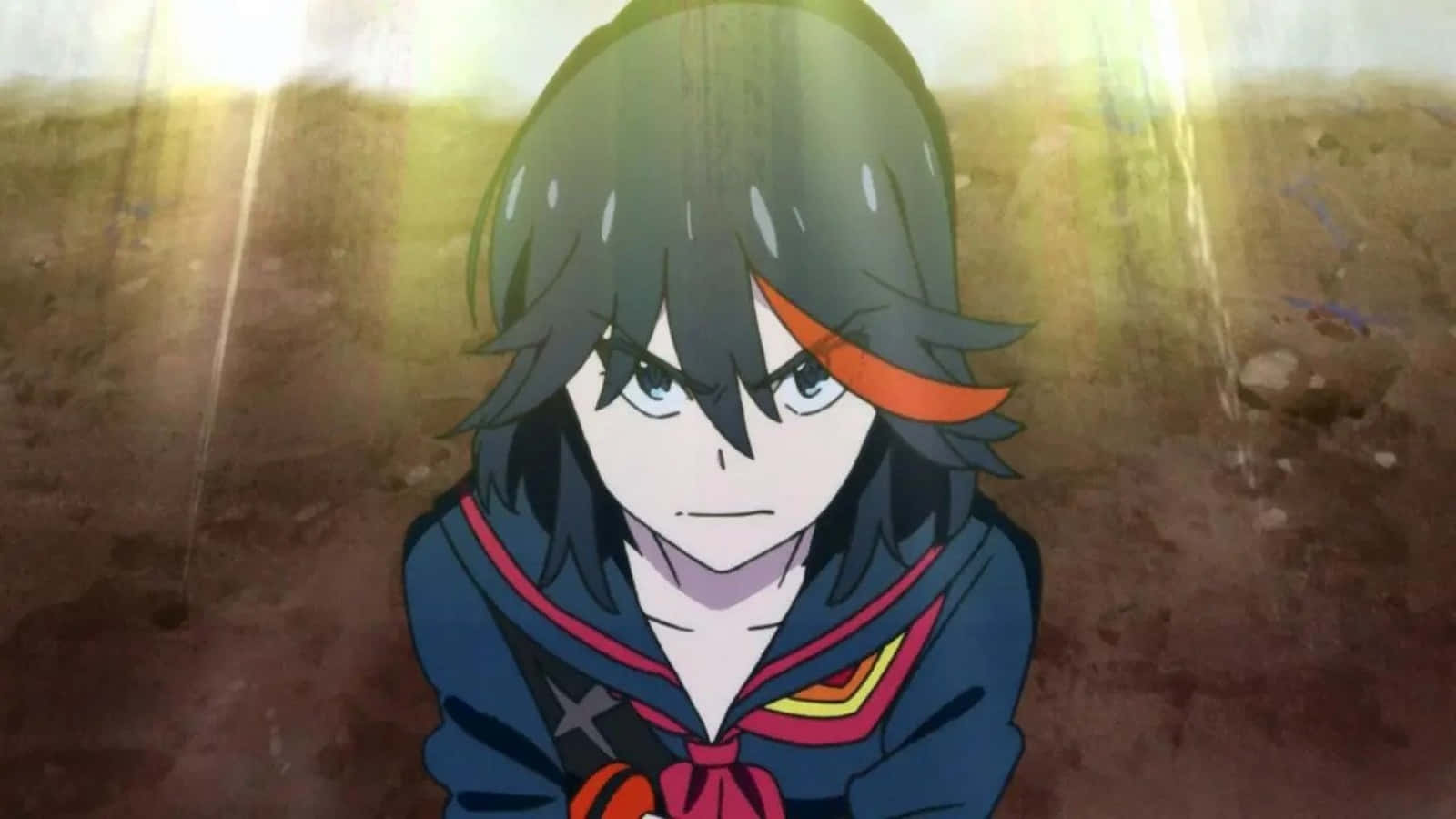 Picha ya Uso wa Makini wa Ryuko wa Kill La Kill Picha ya Ukuta