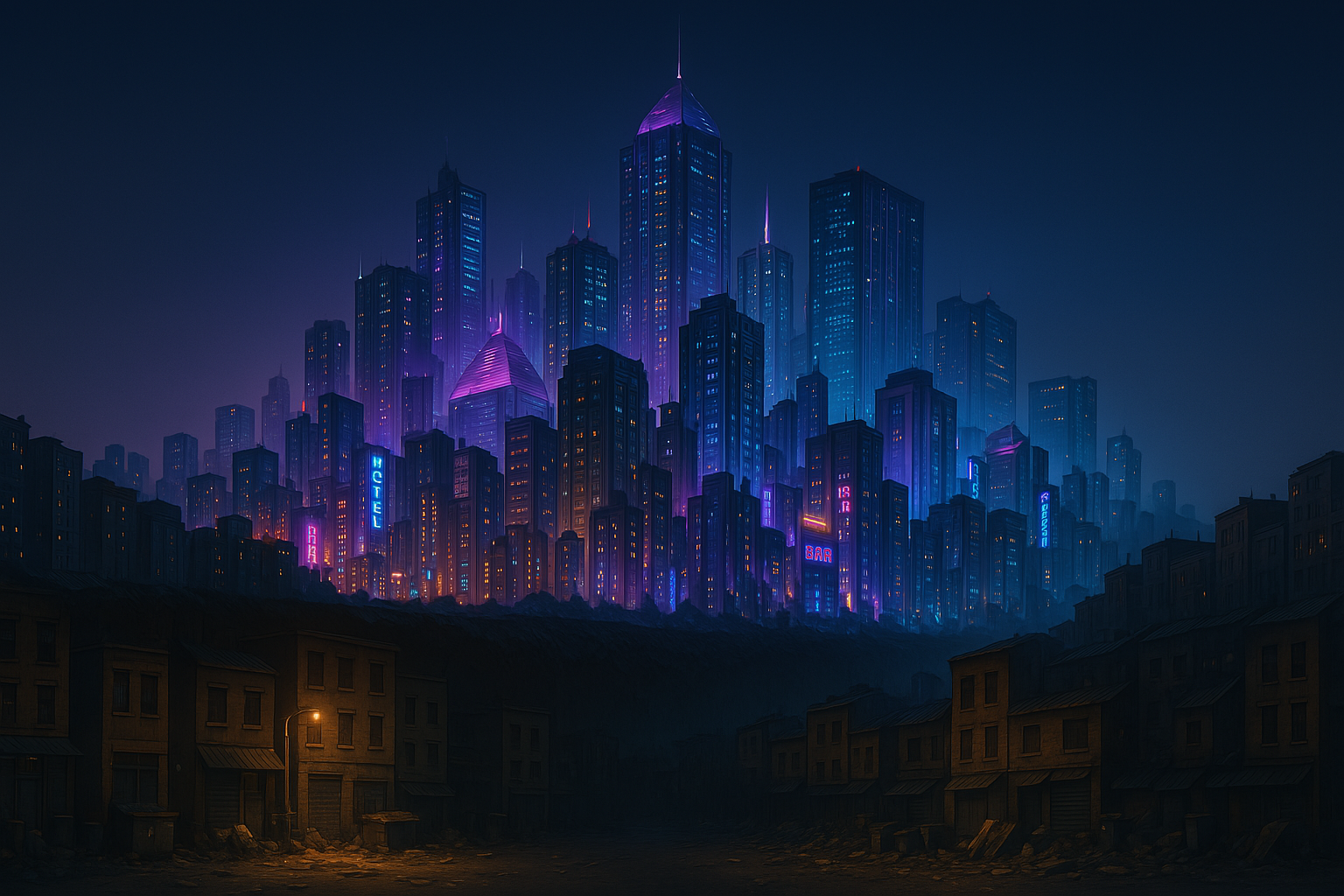 Picha ya Usuli ya Jiji la Neon Picha ya Ukuta