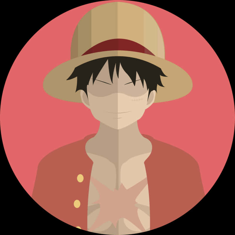 Picha ya Vekta ya Luffy Kwenye Kofia ya Majani Picha ya Ukuta