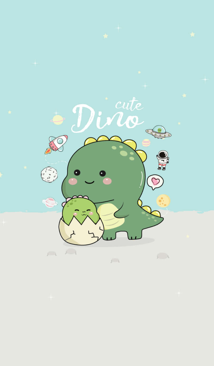 Picha ya Vibandiko vya Dino Mzuri Angani Picha ya Ukuta