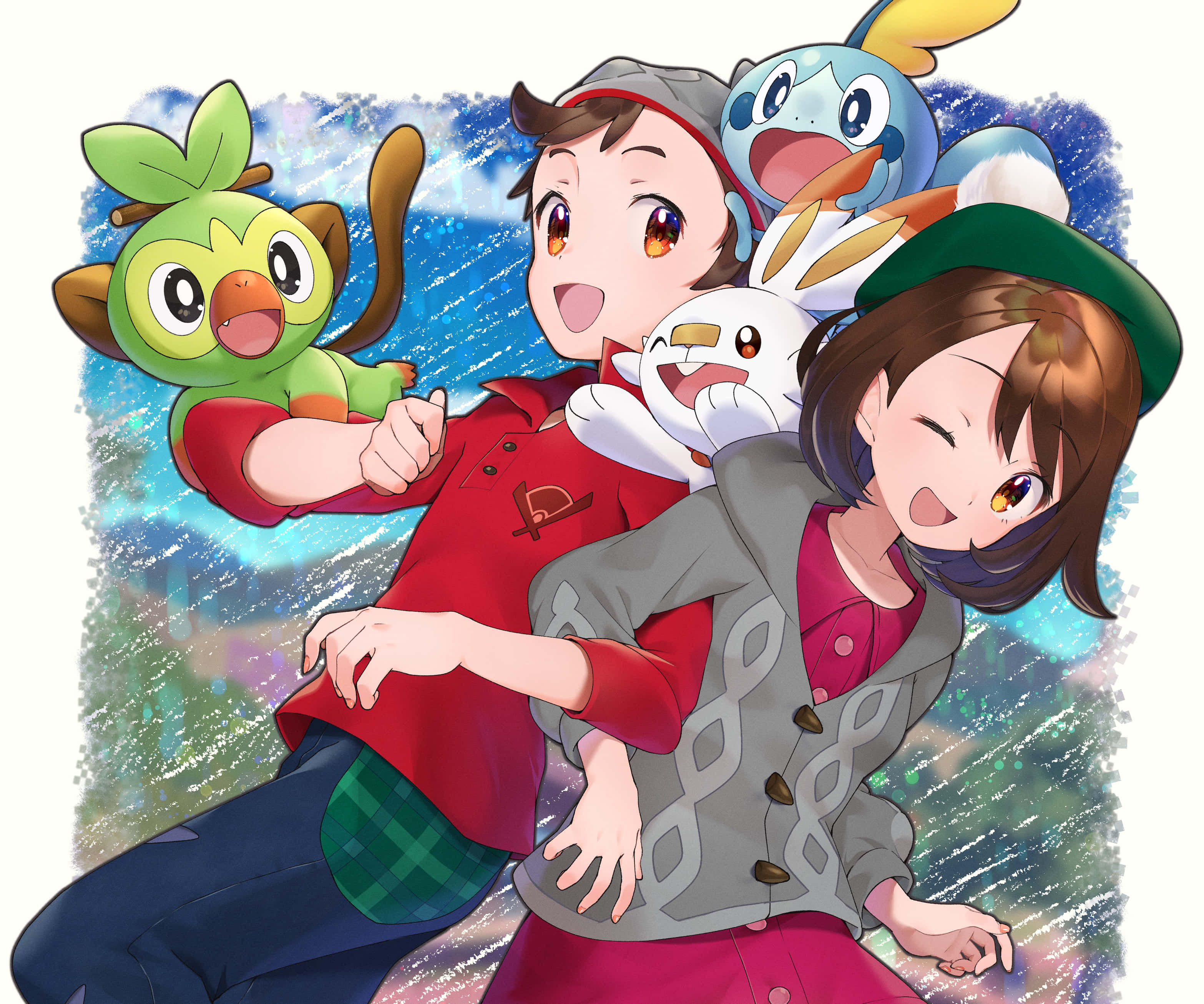 Picha ya Victor na Gloria Pokemon Picha ya Ukuta