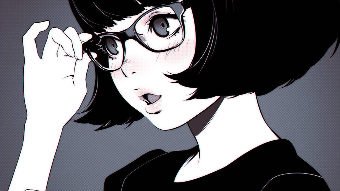 Picha ya Wasichana Wenye Akili na Mtindo wa Anime Picha ya Ukuta