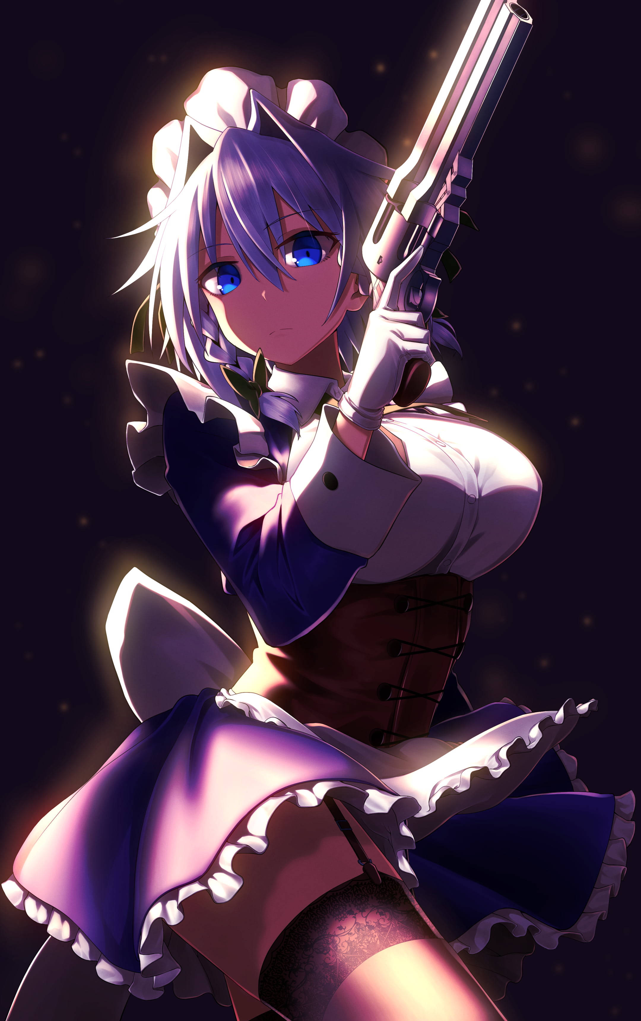 Picha ya Wasifu ya Msichana Mzuri wa Anime Sakuya Izayoi Picha ya Ukuta