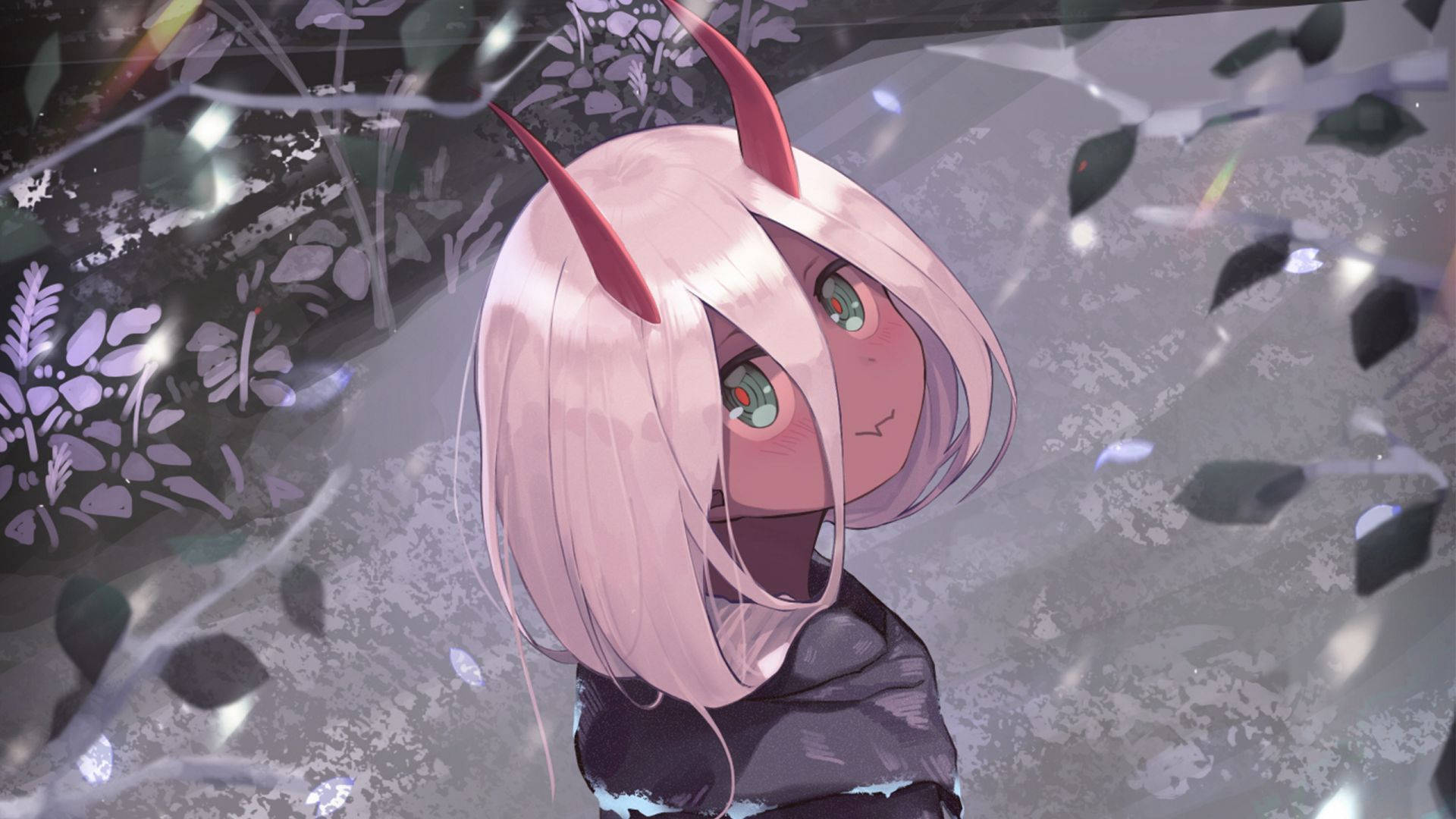 Picha ya Wasifu ya Zero Two Mrembo wa Anime Fanart Picha ya Ukuta