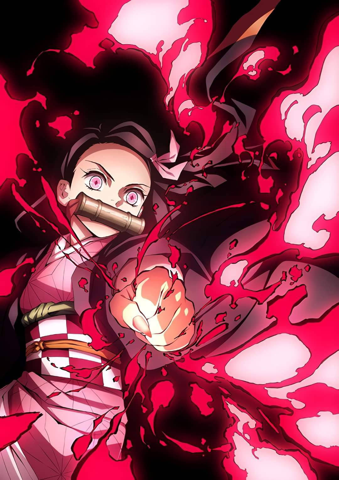 Picha ya Wasifu ya Msichana Mzuri wa Anime Nezuko Kamado Picha ya Ukuta
