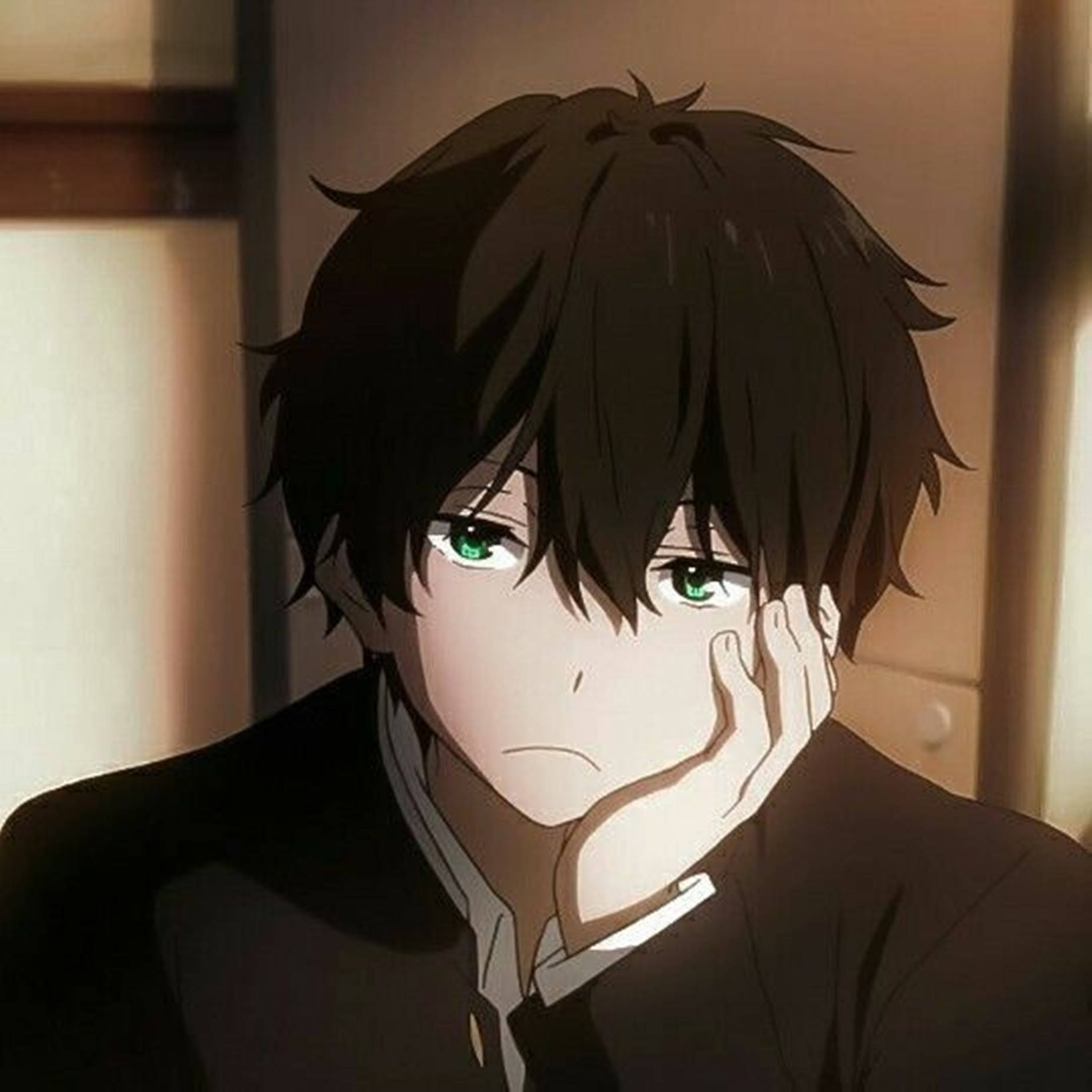 Picha ya Wasifu ya Mvulana Mzuri wa Anime Hōtarō Oreki Picha ya Ukuta