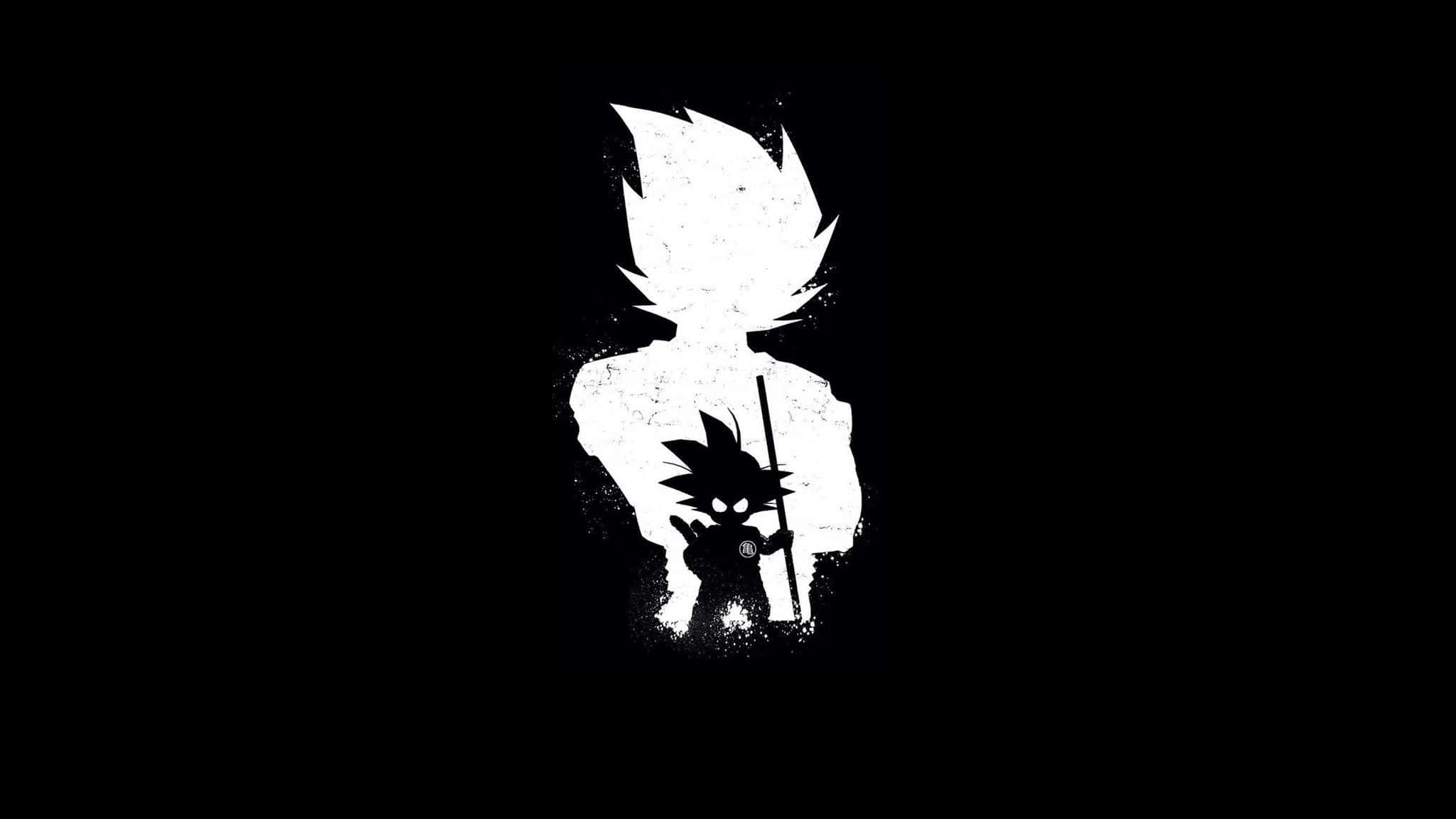 Picha ya Wasifu ya Anime Nyeusi na Nyeupe ya Goku Picha ya Ukuta